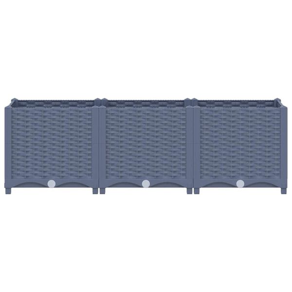 vidaXL Raised Bed Blue Grey Polypropylene 47.2 x 15.7 x 15.0 in Durable