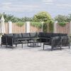vidaXL Garden Sofa Set with Cushion 12 pcs Black Steel
