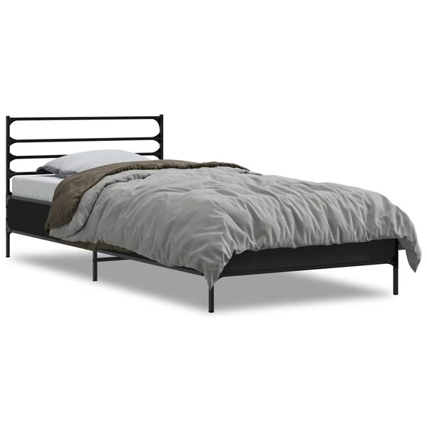 vidaXL Bed Frame without Mattress Black 100 x 78.7 "