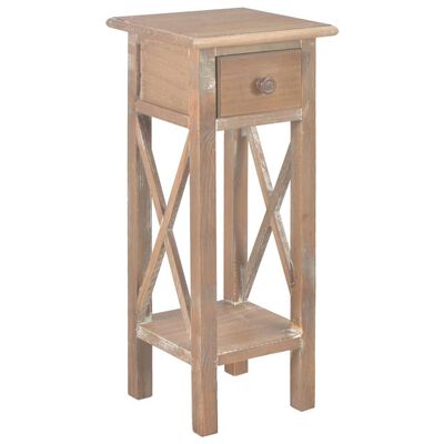 vidaXL Side Table Brown 10.6"x10.6"x25.8" Wood