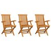 vidaXL Patio Chair Set of 3 Teak