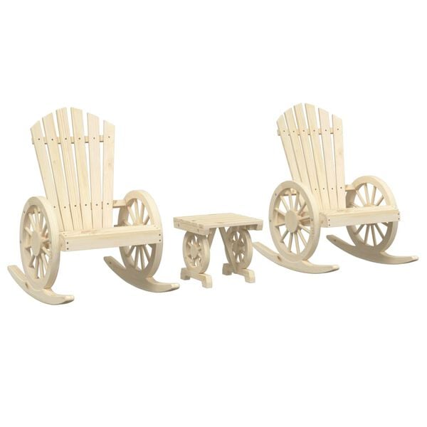 vidaXL Garden Lounge Set Natural Wood Solid fir wood Compact Durable