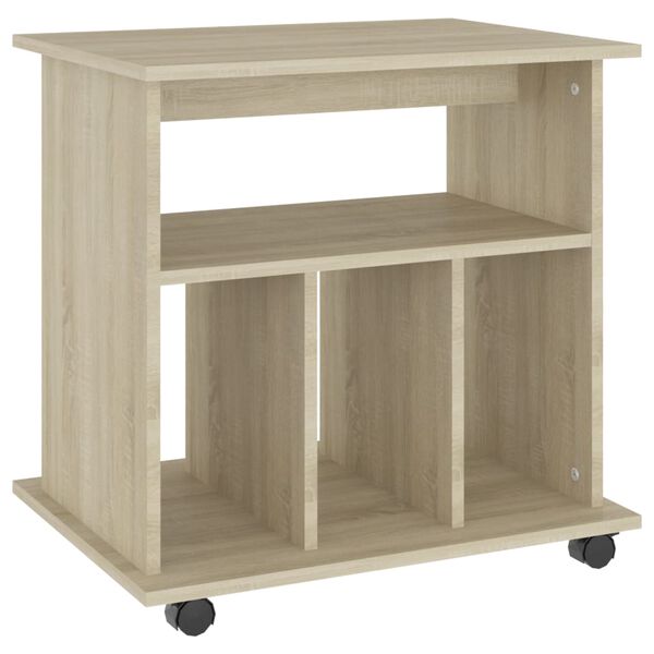 vidaXL Storage Cabinet Sonoma Oak Engineered Wood Medium Rolling Cabinet