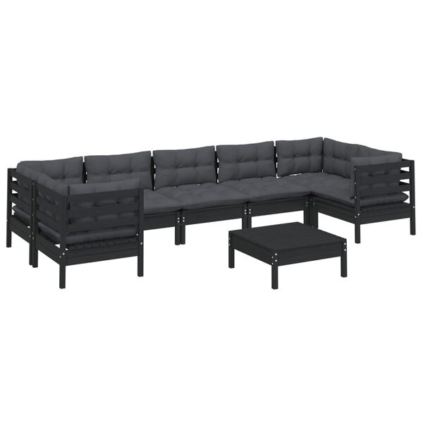 vidaXL Garden Lounge Set Black, Anthracite