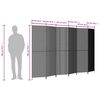 vidaXL Room Divider 6 Panels Gray Poly Rattan