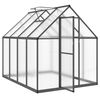 vidaXL Greenhouse Anthracite, Transparent Aluminum, Polycarbonate Large