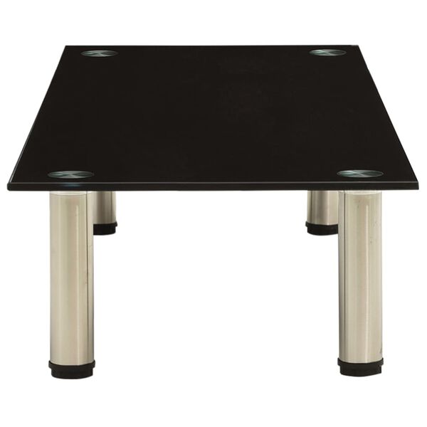 vidaXL TV Stand Black 39.4"x13.8"x6.7" Tempered Glass