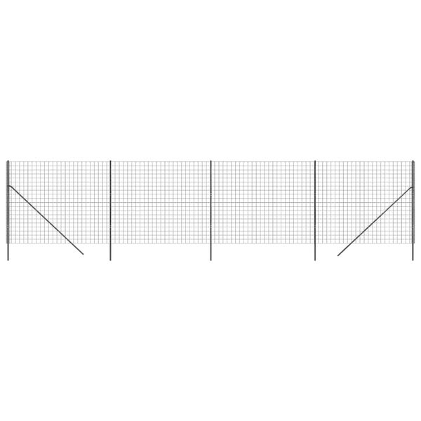 vidaXL Wire Mesh Fence Anthracite 7.2x32.8' Galvanised Steel