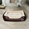 vidaXL Dog Bed Brown and Beige PU Coated Oxford Fabric, Faux Fur