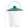 vidaXL Poultry Drinker White and Green Polypropylene One Size