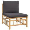 vidaXL Garden Lounge Set Dark grey for cushions, natural bamboo for the frame.