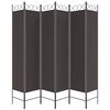 vidaXL 6-Panel Room Divider Brown 94.5"x78.7" Fabric