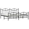 vidaXL Bed Frame Black Powder-Coated Steel Double Bed Frame