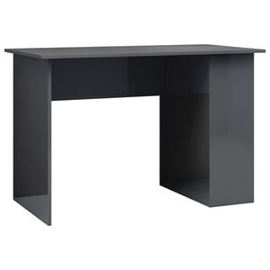 vidaXL Desk High gloss grey Engineered wood Compact Desk Rectangular