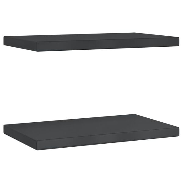 vidaXL Wall Shelf Black Stainless Steel 19.7 in x 11.8 in x 1.2 in