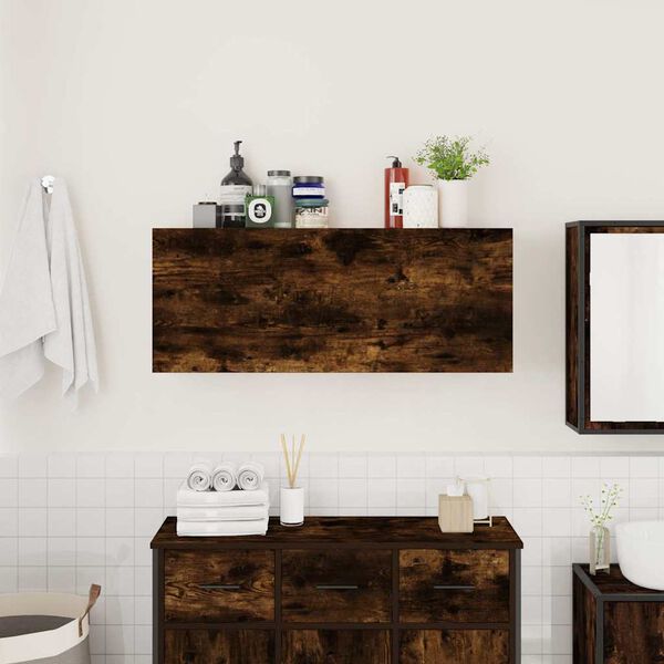 vidaXL Bathroom Wall Cabinet Smoked Oak Engineered Wood