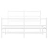 vidaXL Bed Frame White Powder-Coated Steel 55x78.7 in Bed Frame