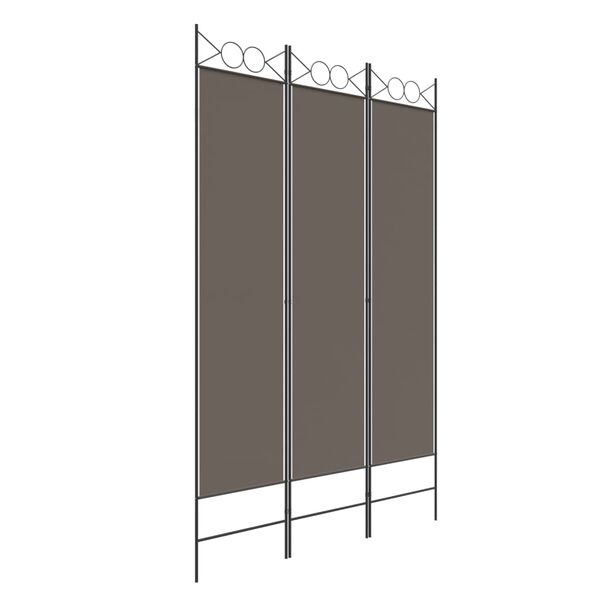 vidaXL 3-Panel Room Divider Anthracite 47.2"x86.6" Fabric