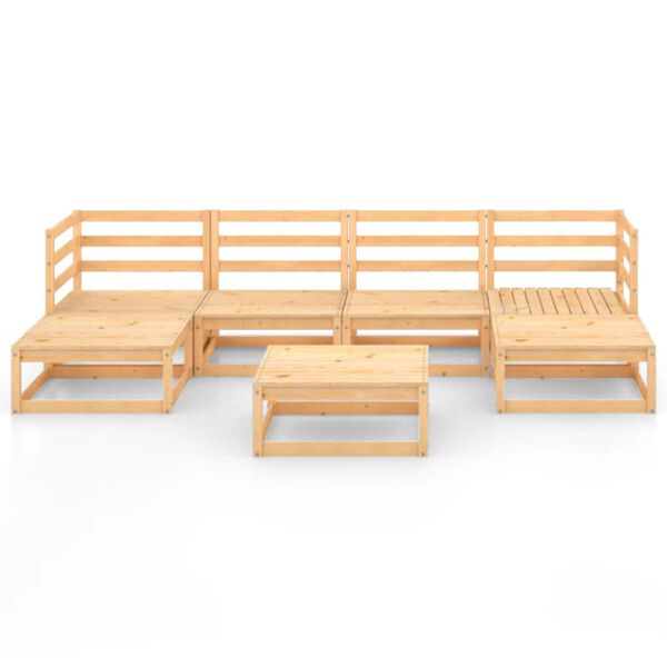 vidaXL Garden Lounge Set Natural Wood Solid Pine Wood Large Modular