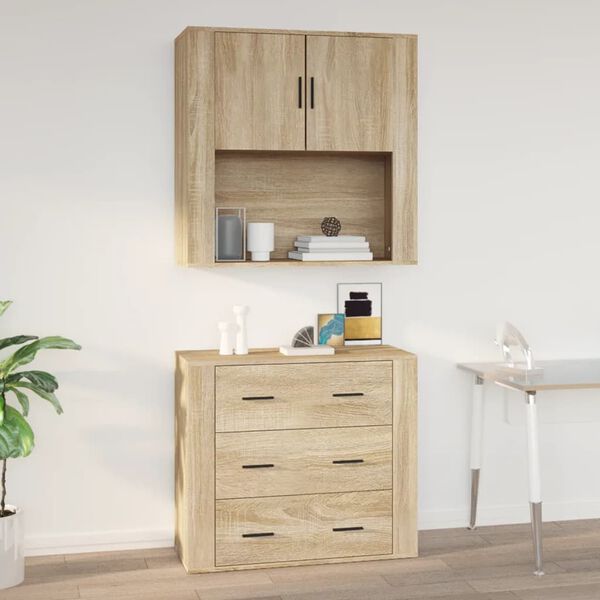 vidaXL Wall Cabinet Sonoma Oak Engineered wood Medium Wall Cabinet