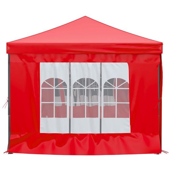 vidaXL Folding Party Tent with Sidewalls Red 9.8'x19.7'