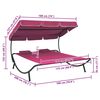vidaXL Lounge Bed Pink Oxford fabric, Powder-coated steel Double Durable