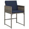 vidaXL Garden Dining Set with Cushion 5 pcs Grey Poly Rattan