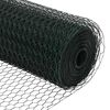 vidaXL Fence with Posts Green 59.1" x 984.3" PVC-coated steel