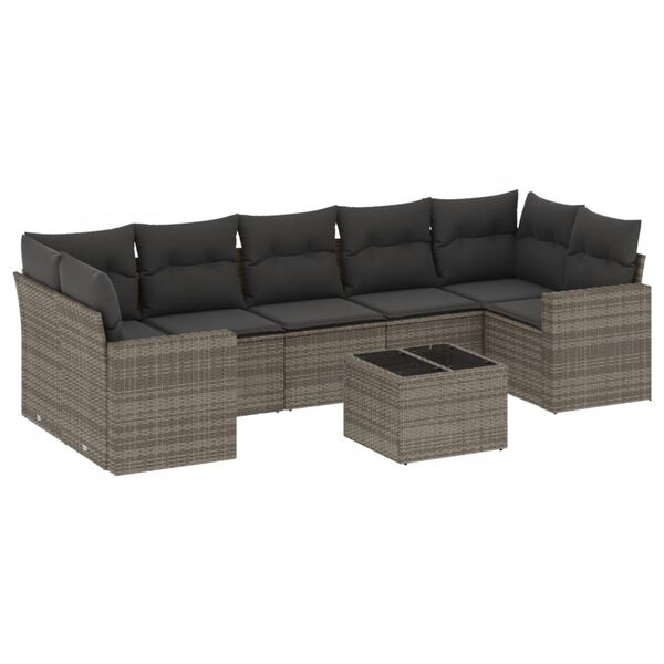 vidaXL Garden Sofa Set Set of 8 Grey