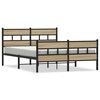 vidaXL Bed Frame Black, Sonoma oak Iron, Engineered wood Double