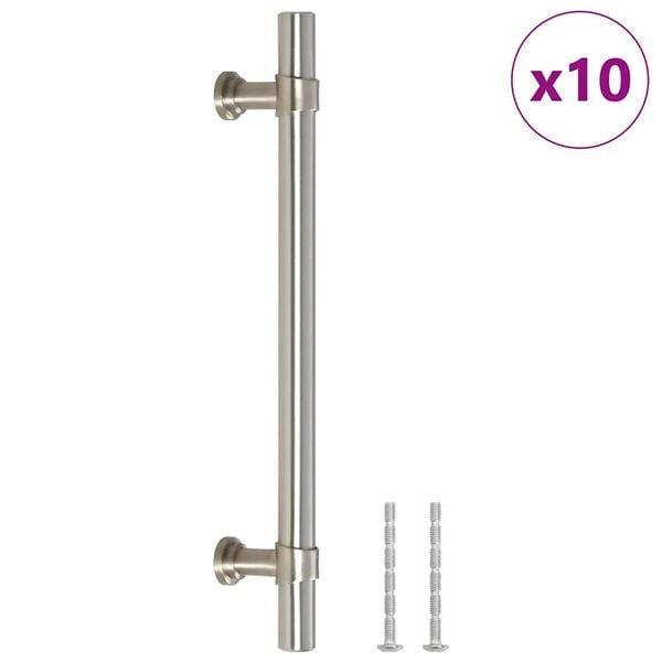 vidaXL Cabinet Handle Set of 10 Silver Stainless Steel