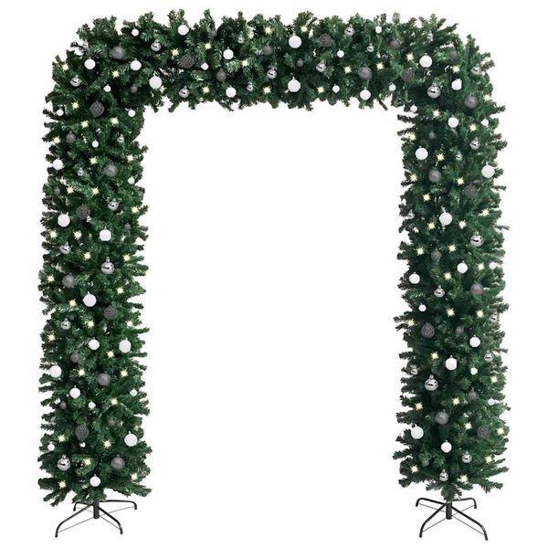 vidaXL Christmas Tree Arch Green PVC, Plastic, Steel Large