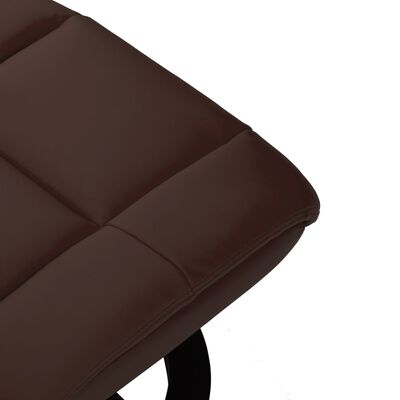 vidaXL Recliner with Ottoman Brown Faux Leather and Bentwood