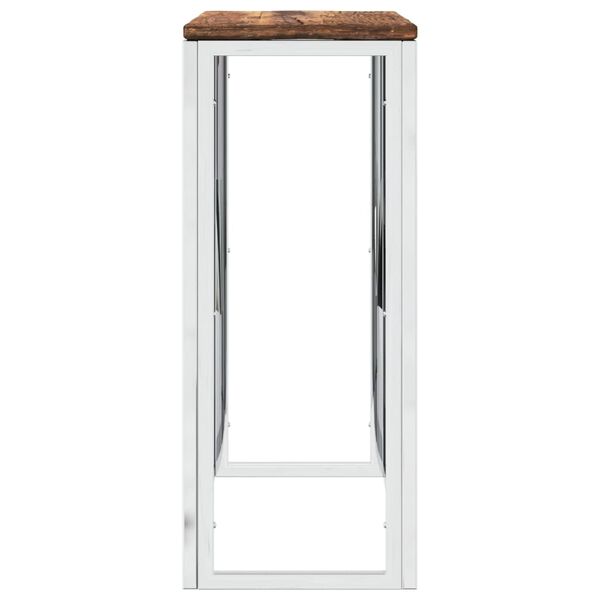 vidaXL Console Table Silver with varied wood colors