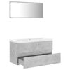 vidaXL Bathroom Furniture Set Concrete Grey, White Engineered Wood, Ceramic