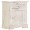 vidaXL Bedside Cabinet White Solid mango wood 15.7 x 11.8 x 19.7 in