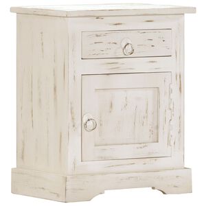 vidaXL Bedside Cabinet White Solid mango wood 15.7 x 11.8 x 19.7 in