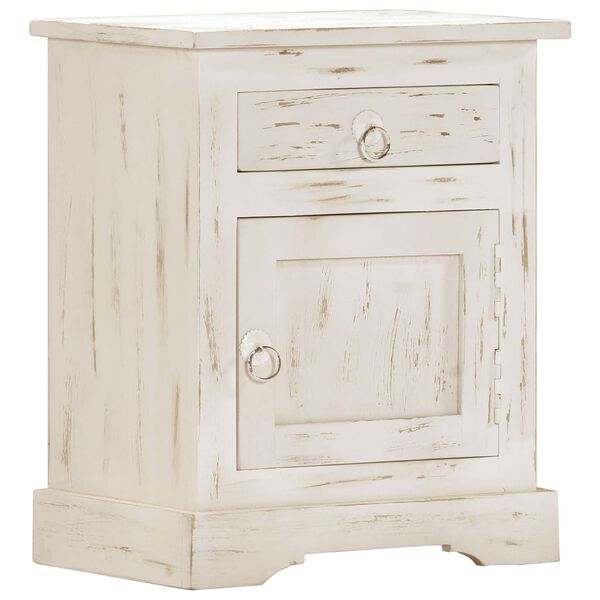 vidaXL Bedside Cabinet White Solid mango wood 15.7 x 11.8 x 19.7 in