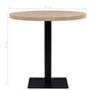 vidaXL Dining Table Oak MDF and Steel 31.5 in diameter Simple