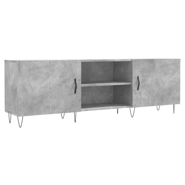 vidaXL TV Cabinet Concrete Grey Engineered Wood, Iron Large TV Cabinet