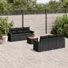 vidaXL Garden Sofa Set Black PE rattan 7 Piece Set Modular