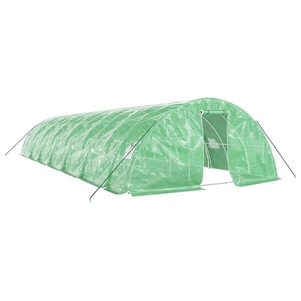vidaXL Greenhouse Green Polyethylene (PE), Galvanized Steel 750 sq ft