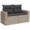 vidaXL Garden Sofa Set Light Grey PE Rattan Large Adjustable Feet
