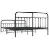vidaXL Bed Frame Black Steel Super King Metal Bed Frame Rectangular