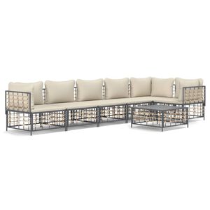 vidaXL Garden Lounge Set Anthracite, Beige