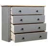 vidaXL Side Cabinet Gray and Wood Color Solid Pine Wood Medium