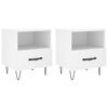 vidaXL Bedside Cabinet Set of 2 White Engineered wood, iron