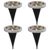 vidaXL Solar Ground Light Set of 4 Black ABS and PC plastic Compact
