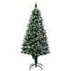 vidaXL Christmas Tree Green and White PVC, Steel Medium