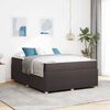 vidaXL Bed Frame with Mattress Dark brown 55.1" x 78.7" fabric